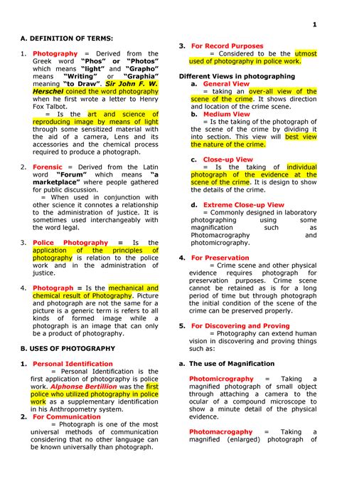 forensic 1 definition of terms in criminology