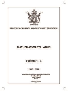 form one mathematics syllabus