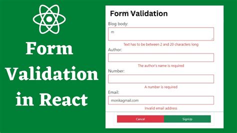 form validation in react js codepen
