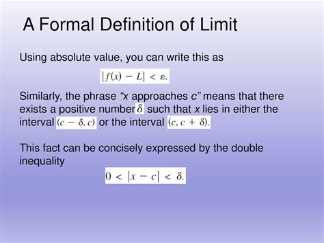 formal definition of a limit