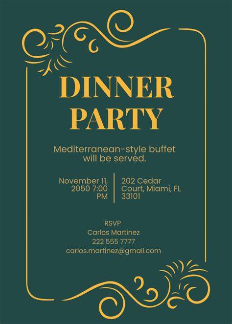 formal dinner party invitation