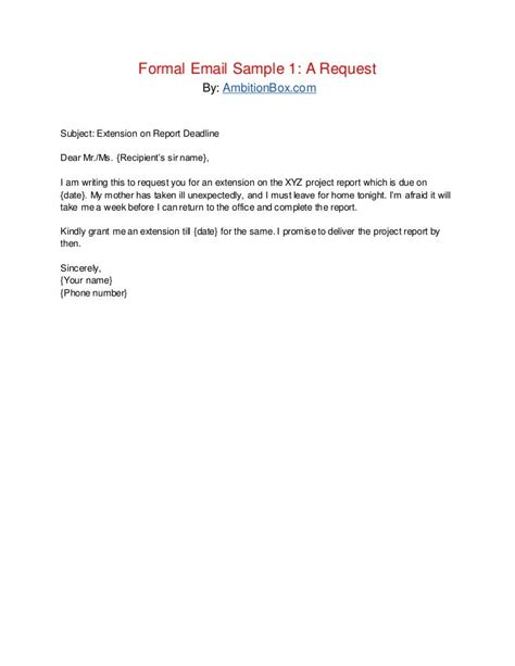 formal email for request example