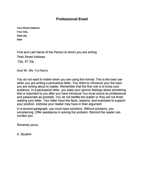 formal email writing format example
