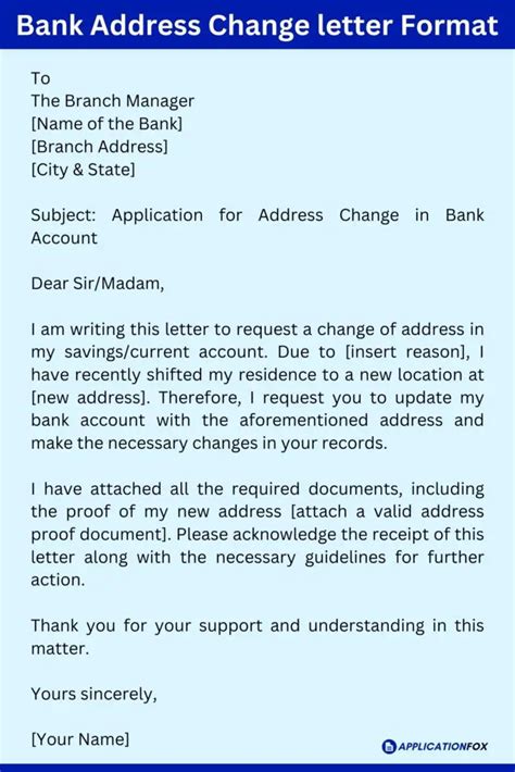 formal letter for changing email address in bank