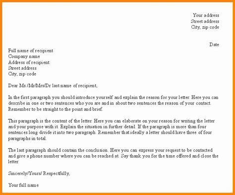 formal letter for email