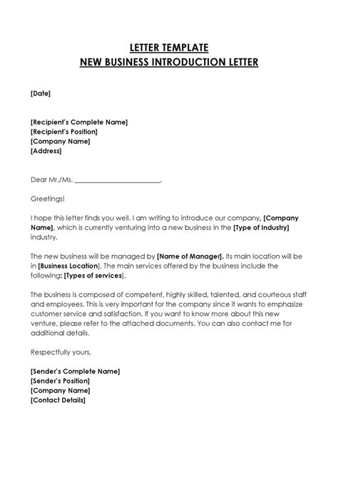 formal letters introduction