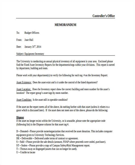 formal memo format example