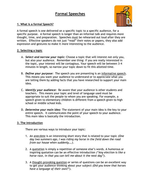 formal speech examples for students in english