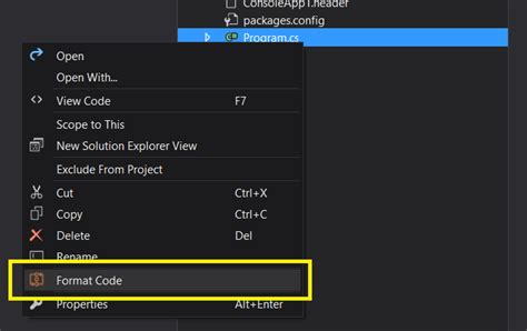 format code in vs code shortcut