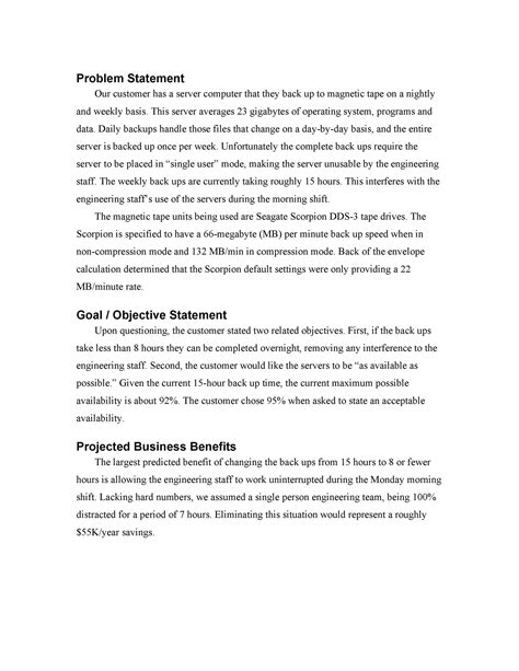 format for problem statement