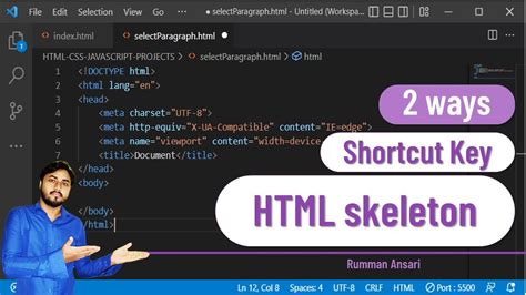 format html code in vs code shortcut