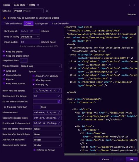 format html in intellij