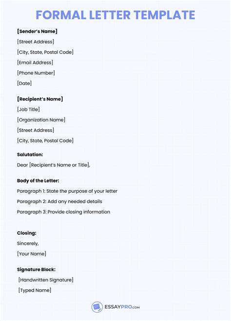 format of formal letter