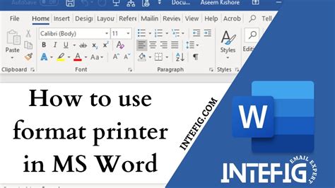format printer definition in ms word