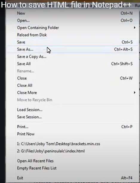 format save html file