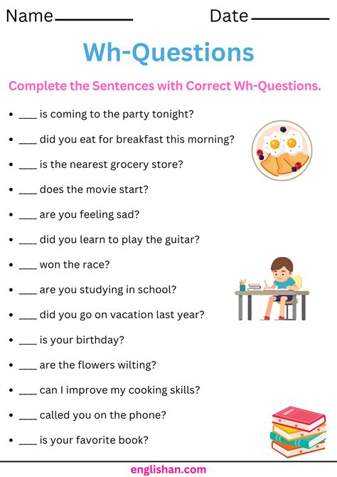 forming wh questions exercises