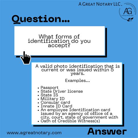 forms of id acceptable for notary