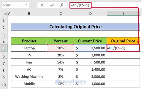 formula for 15 increase in excel