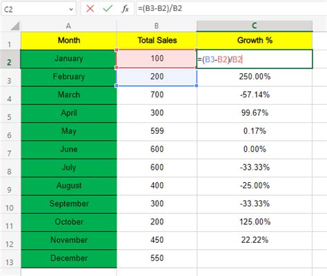 formula for percentage in excel spreadsheet