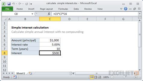 formula to calculate rate of interest in excel