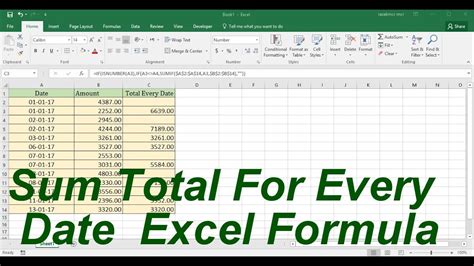 formula to calculate total in ms excel