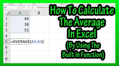 formula to compute average in excel