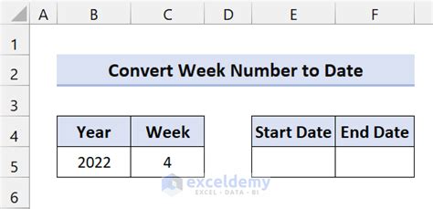 formula to convert week number to date