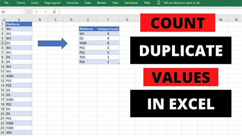 formula to count same values in excel