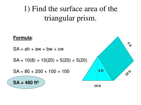 formula to find surface area of a triangular prism