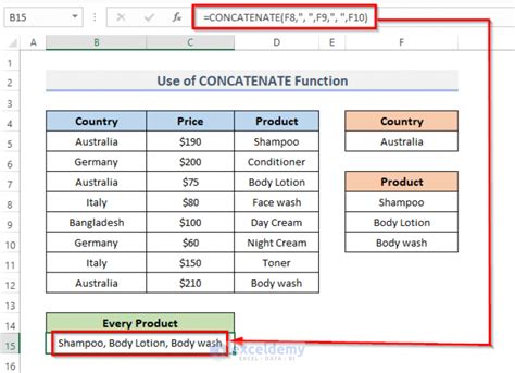 formula to return multiple values in one cell