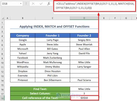formula to search for specific text in excel and return value