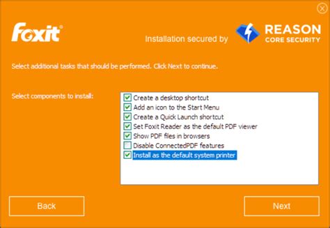 foxit reader pdf printer setup