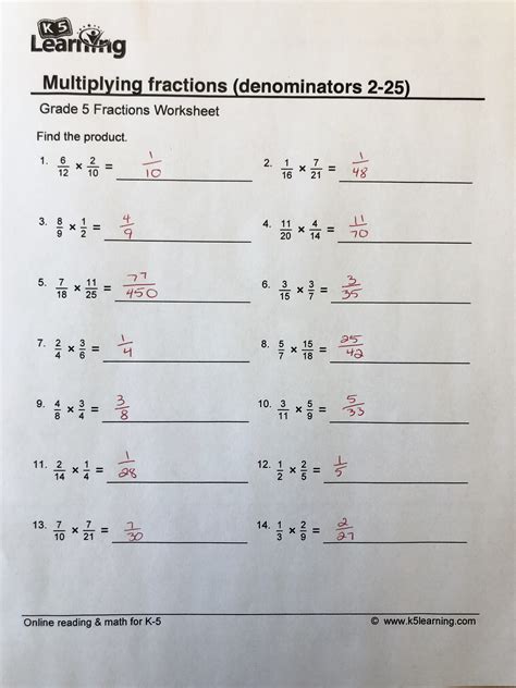 fraction example problems with answers