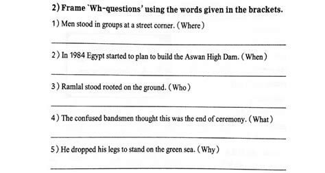 framing questions exercises with answers class 9