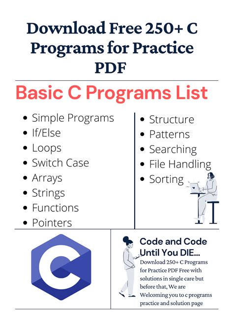 free basic c programs for beginners pdf