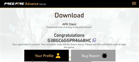 free fire advance server activation code ob44