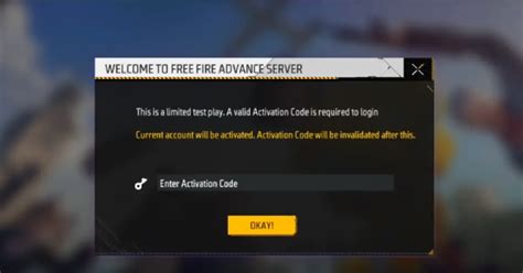 free fire advance server activation code ob48