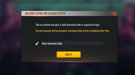 free fire advance server no code