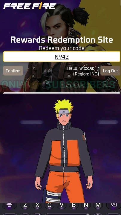 free fire naruto bundle redeem code