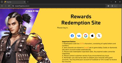 free fire redeem code working