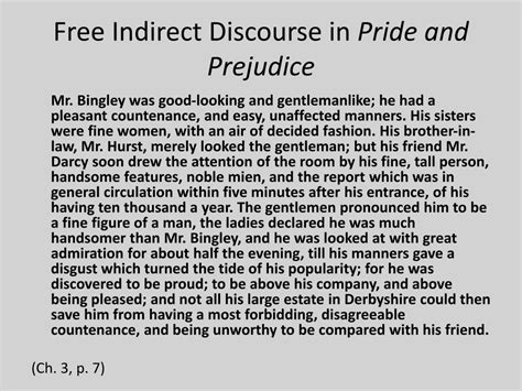 free indirect discourse examples in pride and prejudice