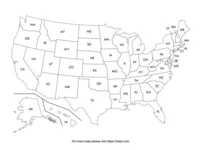 Free Printable Map Of Us
