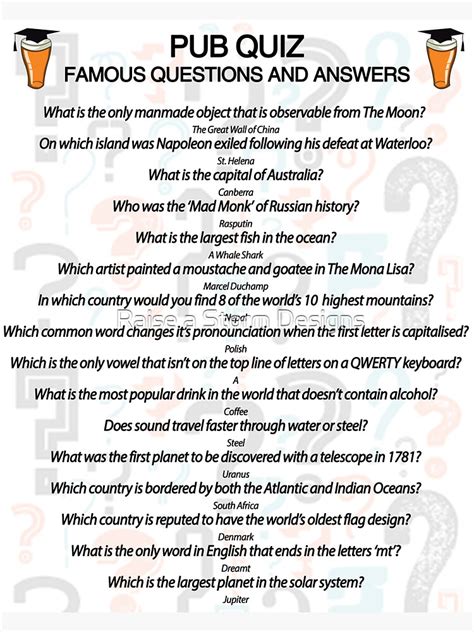 free pub trivia questions and answers