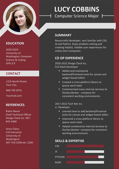 free resume templates for computer science students