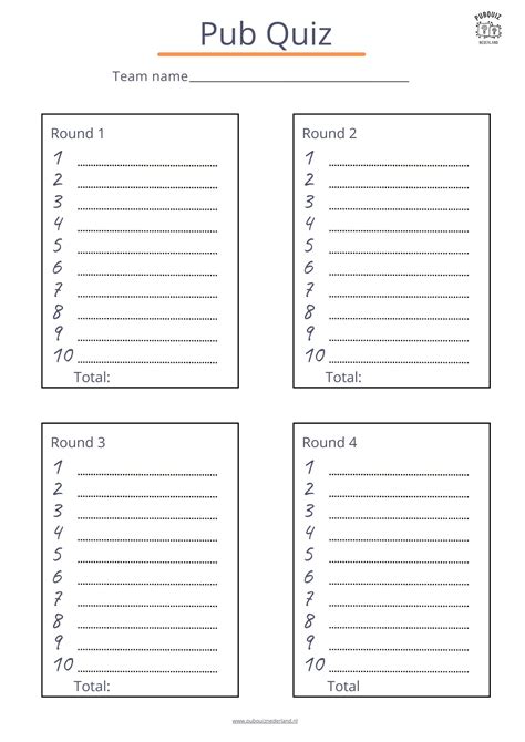free table quiz questions and answers