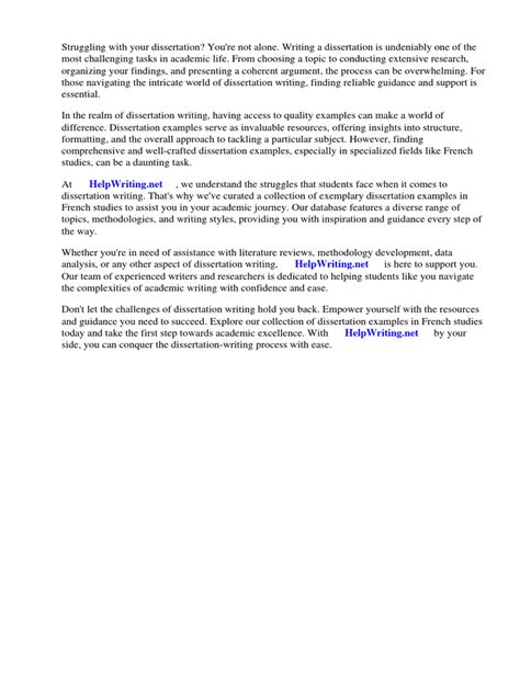 french dissertation examples