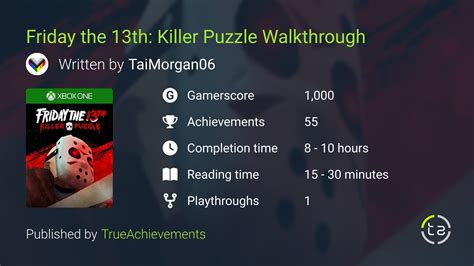 Friday The 13th Walkthrough