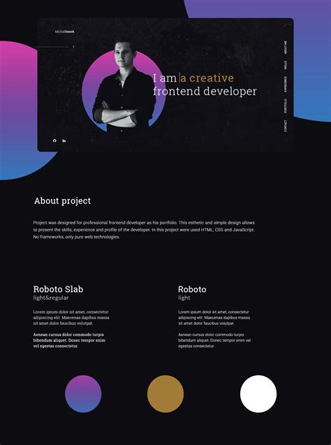 front end developer website template
