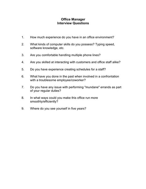 front office manager interview questions