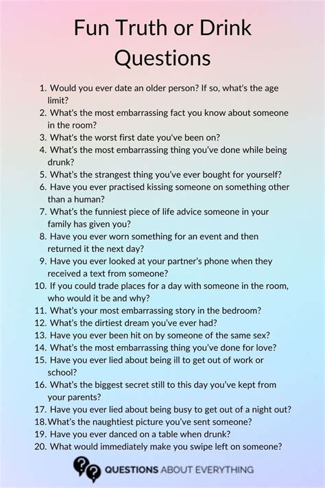 fun questions to ask while drinking